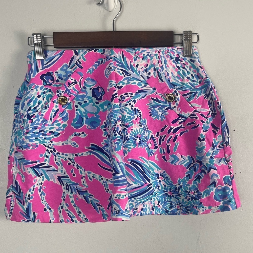 Lilly Pulitzer Madison skort pink blue coral gold size XXS